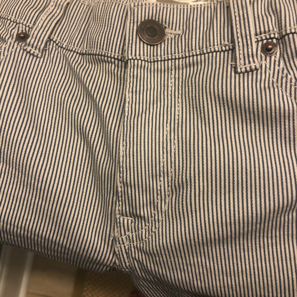 H&M Striped Ankle Pants - Black and White